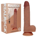 REALROCK Dual Density 7'' Vibrating & Thrusting Dildo - Tan - Tan 17.8 cm USB Rechargeable Vibrating & Thrusting Dildo