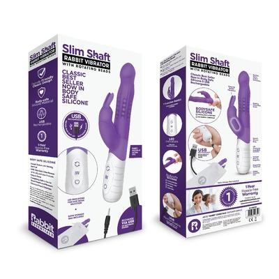 Rabbit Essentials Rechargeable Slim Shaft Rabbit Purple - Just for you desires