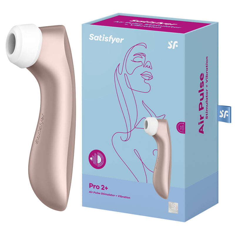 Satisfyer Pro 2+ Rose Gold - Rose Gold Touch-Free USB-Rechargeable Clitoral Stimulator with Vibration - Just for you desires