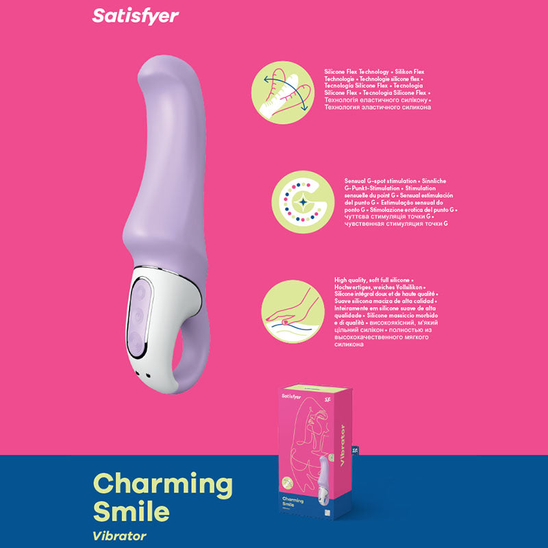 Satisfyer Vibes - Charming Smile - Lilac USB Rechargeable Vibrator - Just for you desires