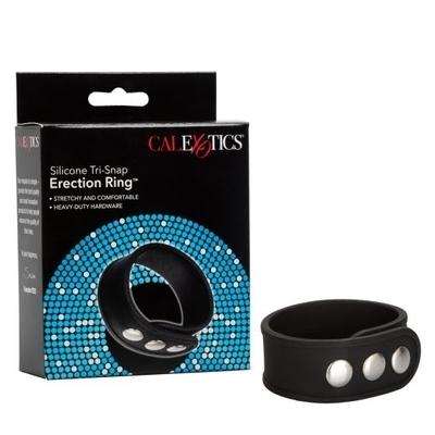 Silicone Tri Snap Erection Ring Black - Just for you desires