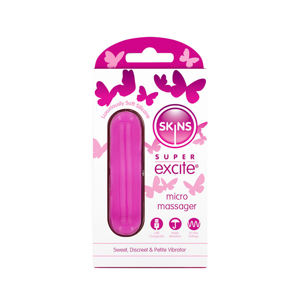 Skins Super Excite Rechargeable Pink Bullet - Pink USB Rechargeable Bullet - Just for you desires