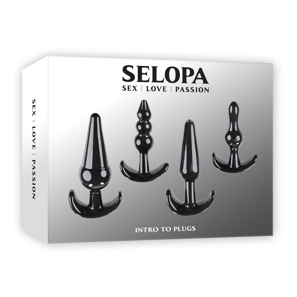 Selopa INTRO TO PLUGS - Black Butt Plugs - Set of 4 - Just for you desires