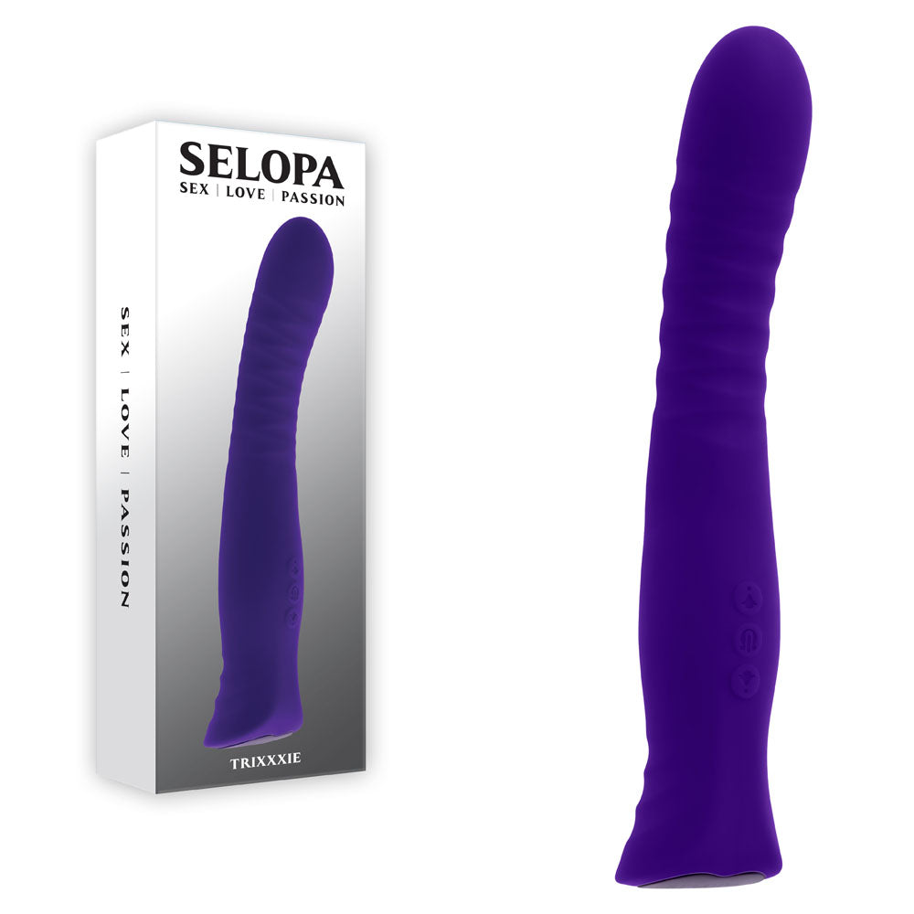 Selopa TRIXXXIE - Purple 22.2 cm USB Rechargeable Vibrator - Just for you desires