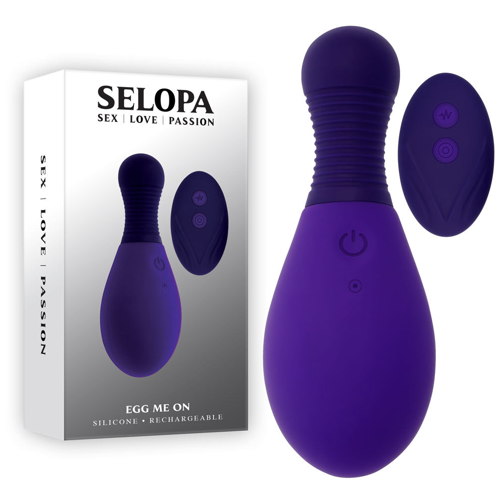 Selopa EGG ME ON - Purple 10 cm USB Rechargeable Egg with Wireless Remote - Just for you desires