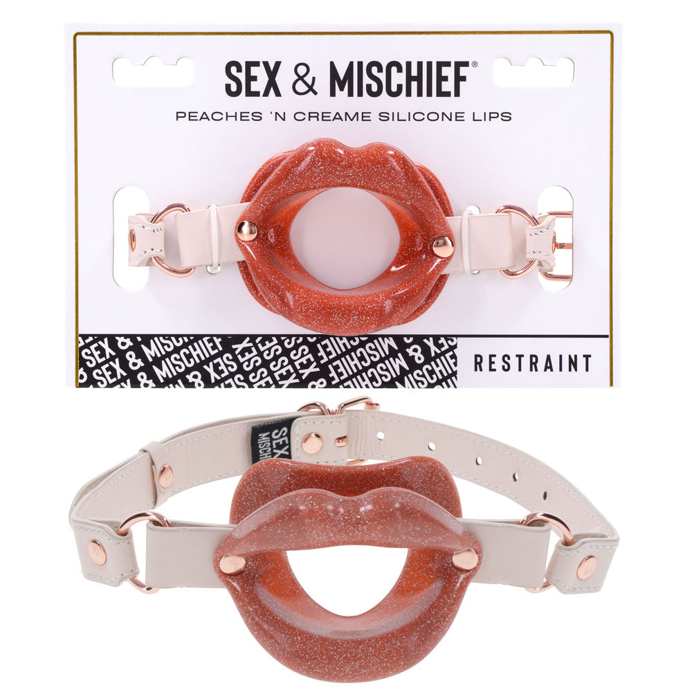 Sex & Mischief Peaches n CreaMe Silicone Lips - Peach Mouth Restraint - Just for you desires