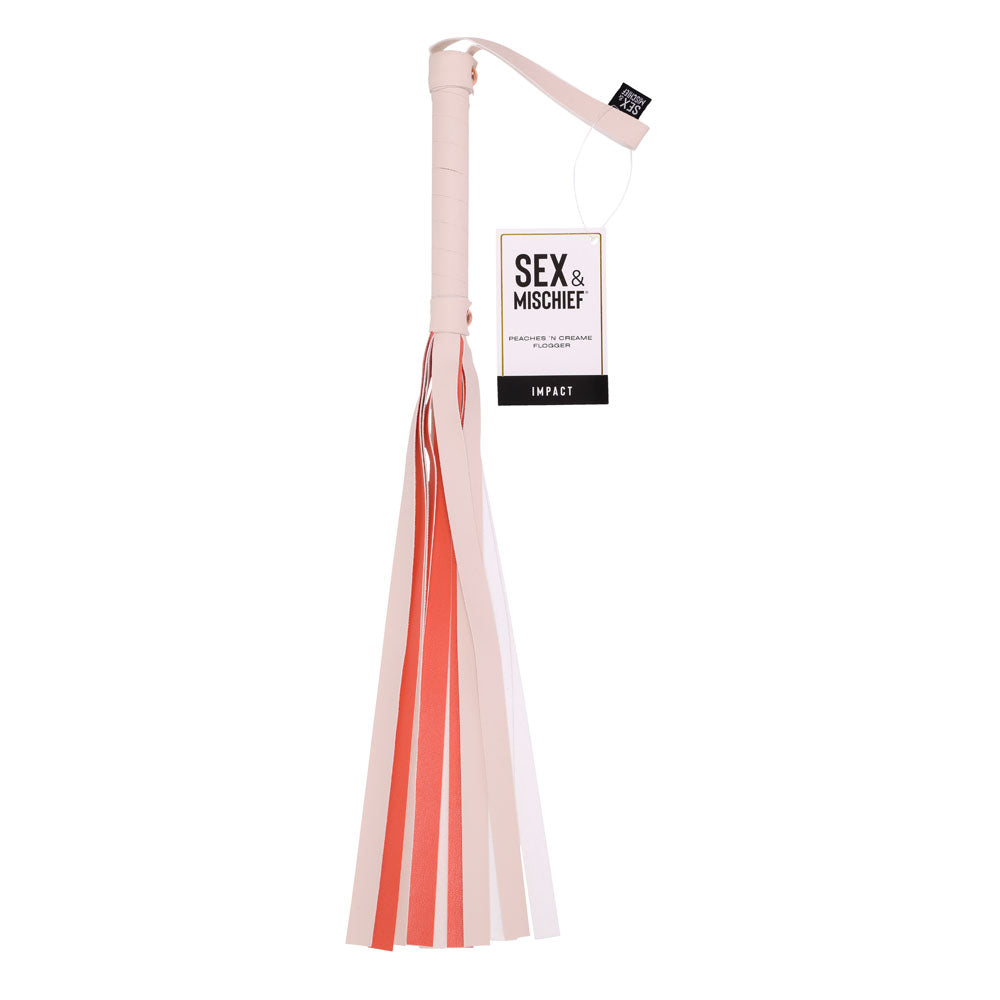 Sex & Mischief Peaches n CreaMe Stripe Flogger - Peach 80 cm Flogger Whip - Just for you desires