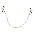 Sex & Mischief Cougar Chained Nipple Clamps - Gold Nipple Clamps with Cougar Chain - Just for you desires