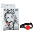 Sex & Mischief Solid Red Ball Gag - Red/Black Mouth Restraint - Just for you desires