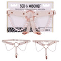 Sex & Mischief Peaches n CreaMe Pearl Garters - Peach / Rose Gold Garters with Pearls - Set of 2 - Just for you desires