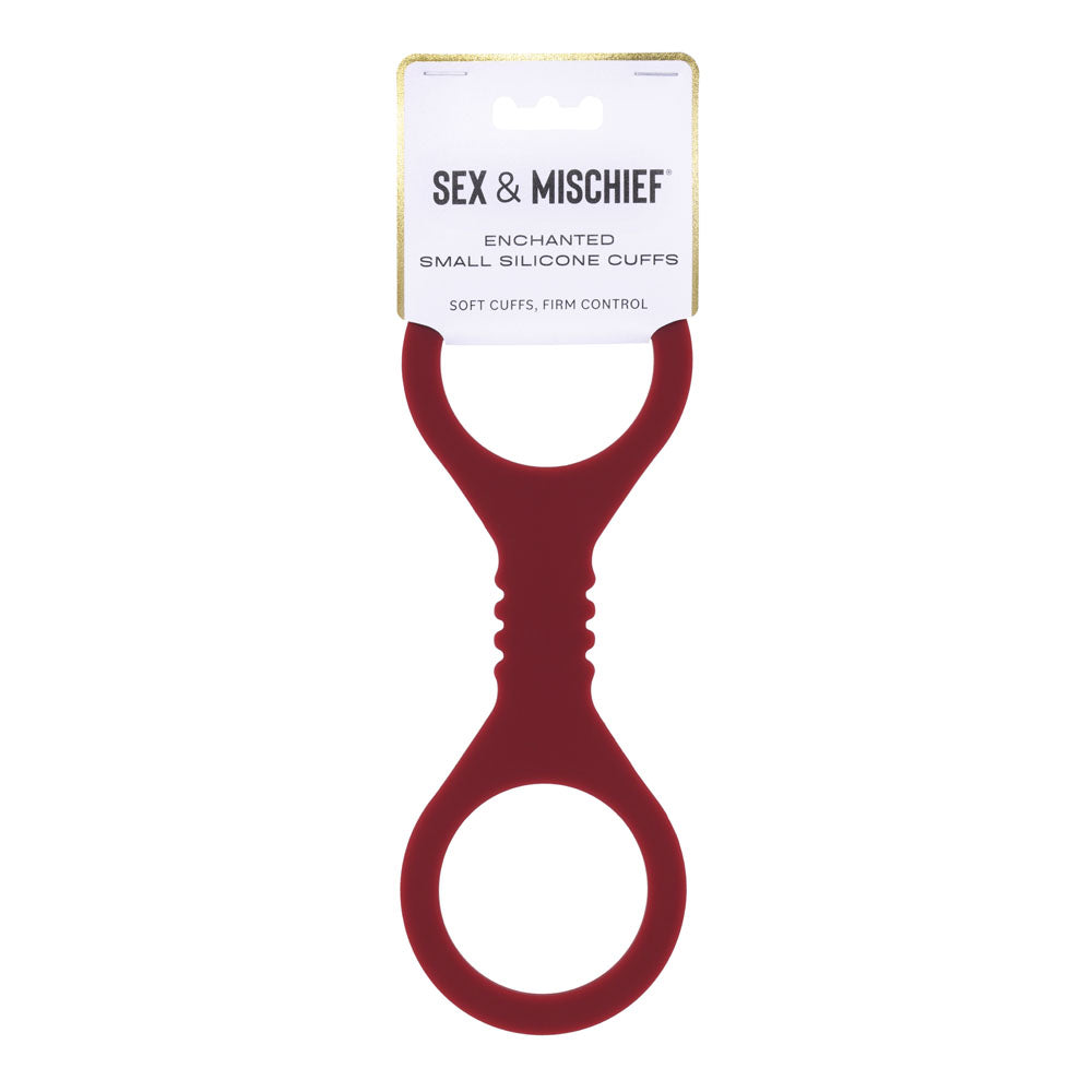 Sex & Mischief Enchanted Small Silicone Cuffs - Burgundy Small Restraints - Just for you desires