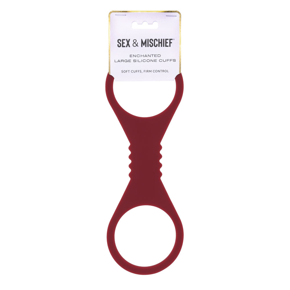 Sex & Mischief Enchanted Large Silicone Cuffs - Burgundy Large Restraints - Just for you desires