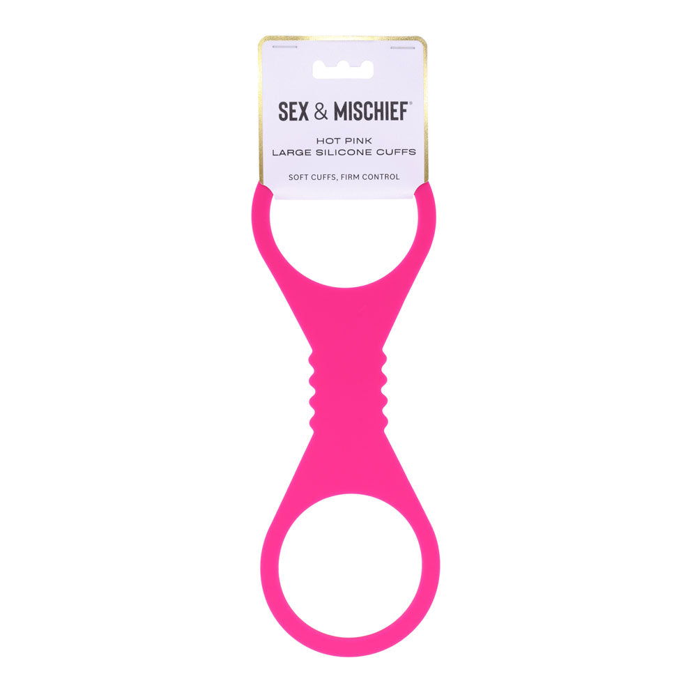 Sex & Mischief Large Hot  Silicone Cuffs - Hot  Large Restraints - Just for you desires