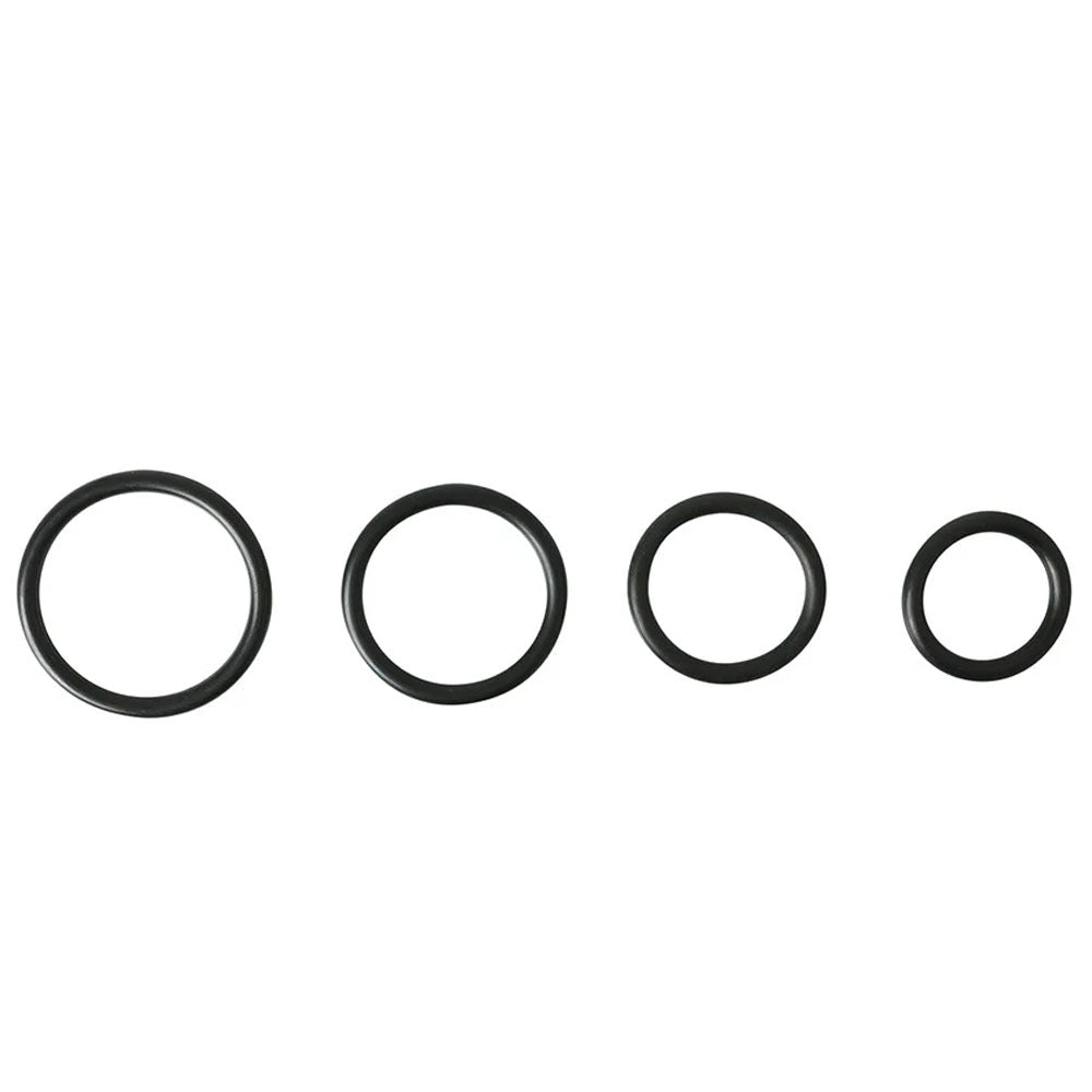 SPORTSHEETS Rubber O-Ring 4 Pack - Black Rings - 4 Pack - Just for you desires
