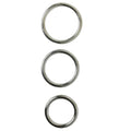 SPORTSHEETS Seamless Metal O-Ring 3 Pack - Metal Rings - Set of 3 Sizes - Just for you desires