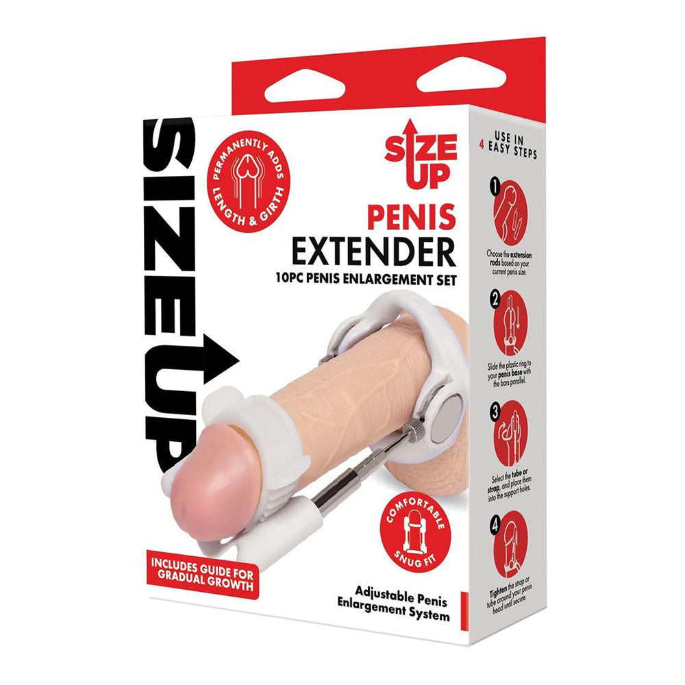 Size Up Penis Extender - White Penis Extender Kit - 10 Piece Set