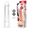 Size Up 3 Inch See-Thru Penis Extender with Ball Loop - Clear 7.6 cm (3'') Penis Extension Sleeve - Just for you desires