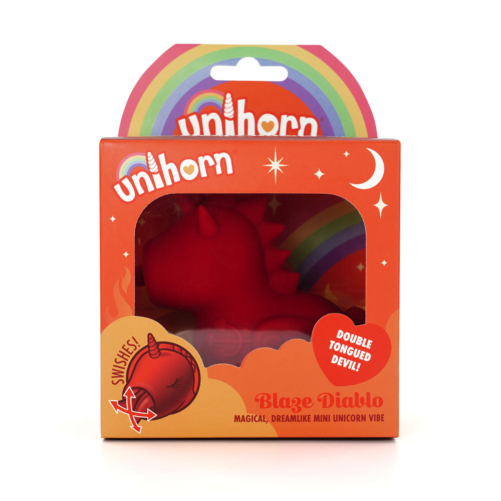 Unihorn - Blaze Diablo - Red USB Rechargeable Forked Tongue Flicking Stimulator - Just for you desires