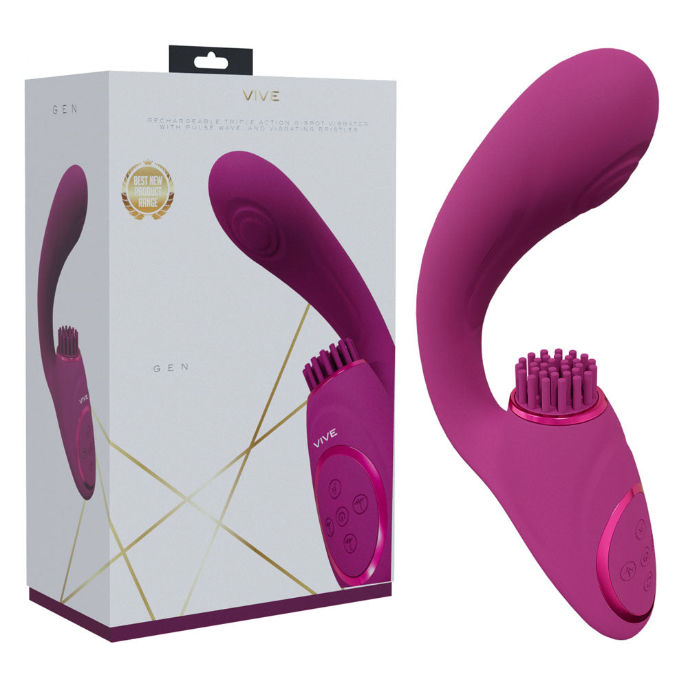 Vive Gen Triple G Spot Vibrator With Pulse Wave Pink