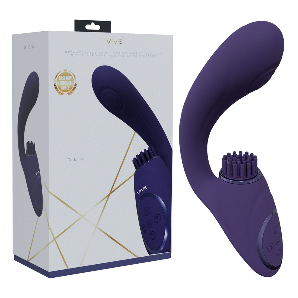 Vive Gen Triple G Spot Vibrator With Pulse Wave Purple