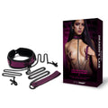 WhipSmart Dragons Lair Collar, Leash & Nipple Clips Set - Purple/Black Restraints - Just for you desires