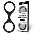 WhipSmart Silicone Handcuffs - Black - Black Restraint with Bonus Blindfold - Just for you desires