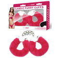 WhipSmart Classic Furry Cuffs - Hot Pink - Hot Pink Furry Restraints with Bonus Eye Mask - Just for you desires