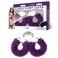 WhipSmart Classic Furry Cuffs - Purple - Purple Furry Restraints with Bonus Eye Mask - Just for you desires