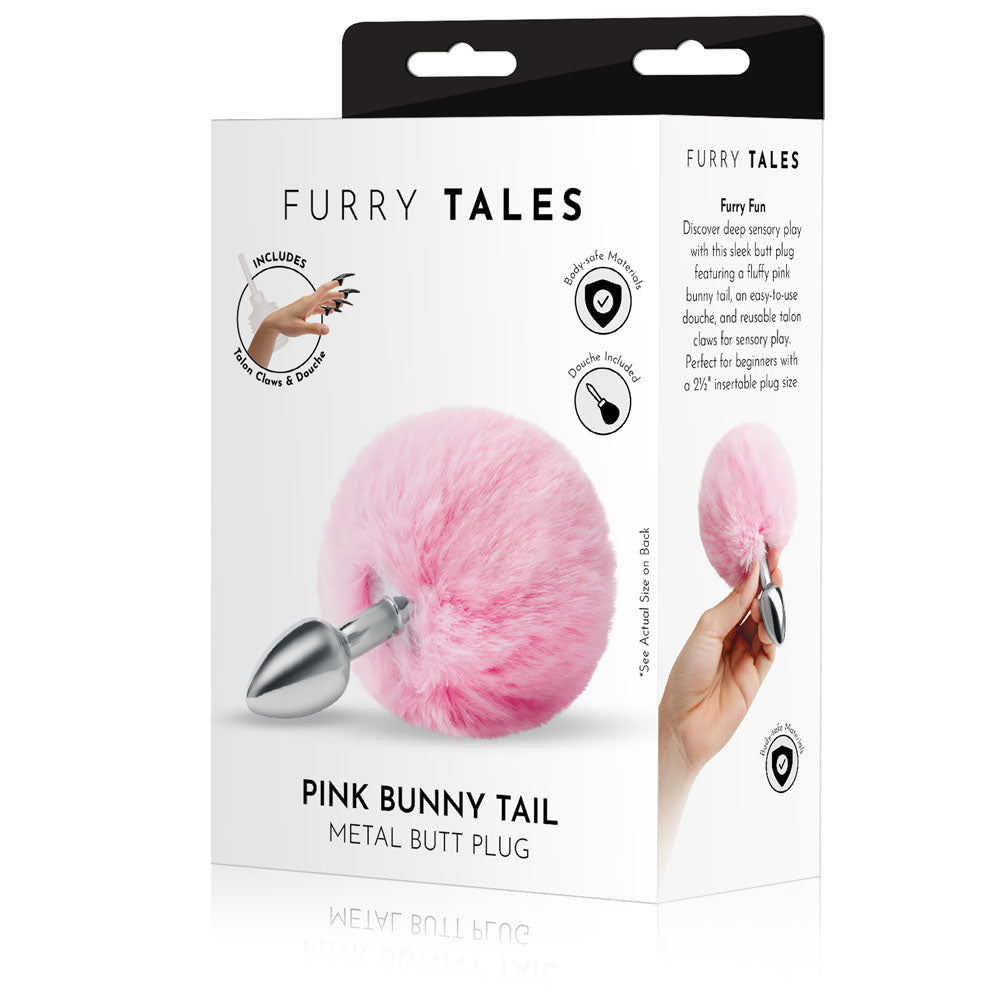 WhipSmart Furry Tales Pink Bunny Tail - Metal 6.3 cm Butt Plug with Pink Bunny Tail