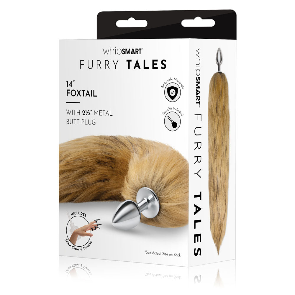 WhipSmart Furry Tales 14 Inch Brown Fox Tail - Metal 6.3 cm Butt Plug with Brown Fox Tail - Just for you desires