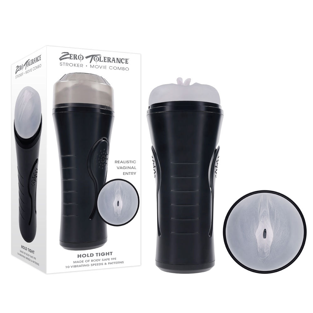 Zero Tolerance HOLD TIGHT - Clear USB Rechargeable Vibrating Vagina Stroker - Just for you desires