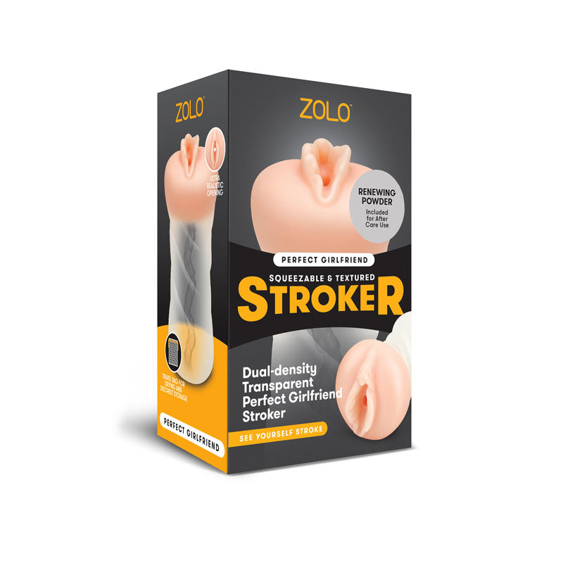 Zolo Perfect Girlfriend Stroker - Clear/Flesh Vagina Stroker - Just for you desires