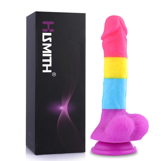 Hismith 8.2in Rainbow Silicone Dildo - Just for you desires
