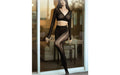 Lace Bloom Vertical Tights Black - Just for you desires