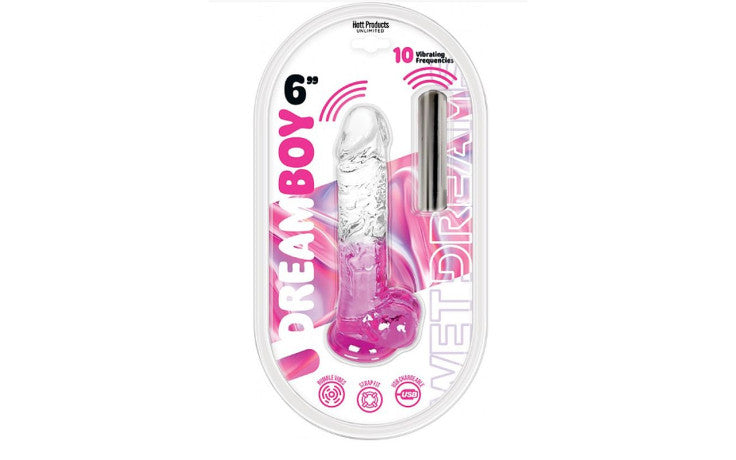 Jelly Vibrator Dream Boy USB 6in Pink - Just for you desires