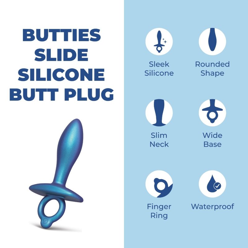b-Vibe Butties Slide Silicone Butt Plug