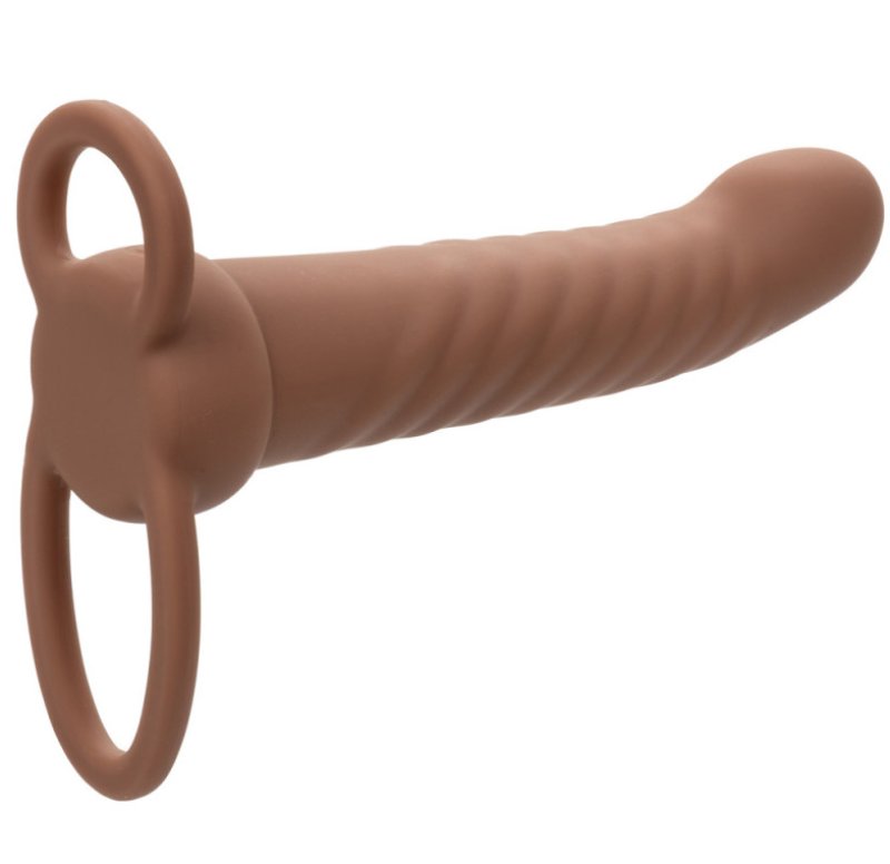 Performance Maxx Rechargeable Ribbed Dual Penetrator - Brown