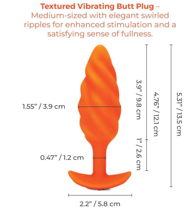 b-Vibe Swirl Texture Plug - Orange