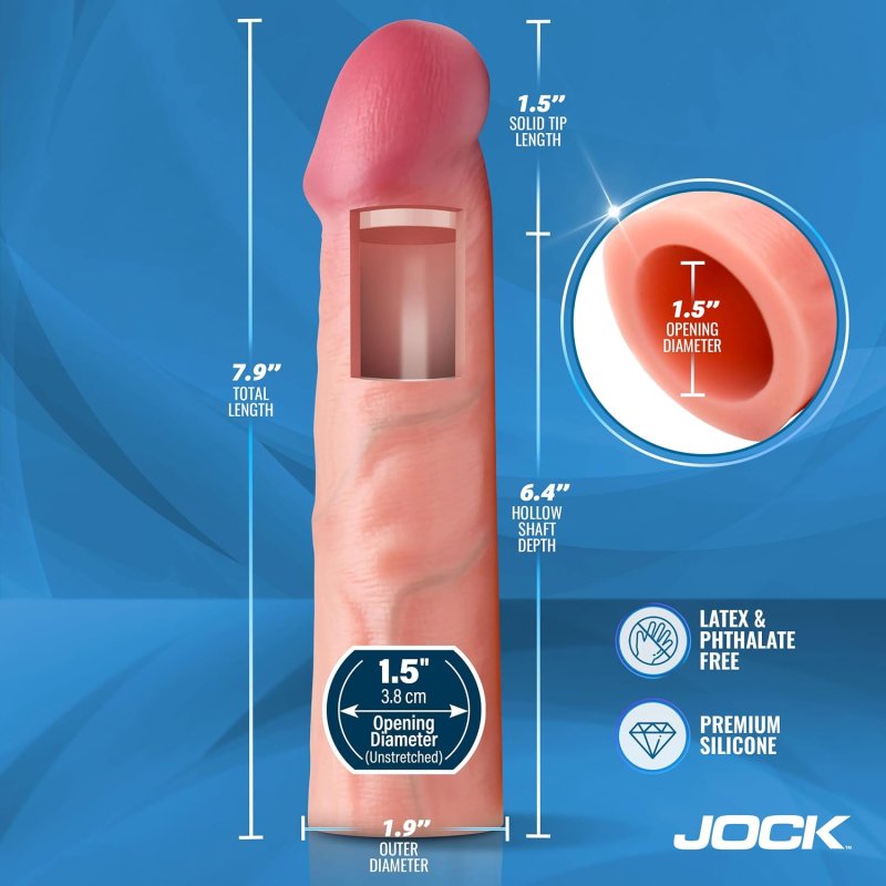 JOCK Enhancers 1.5" Silicone Penis Extension Sleeve - Light - Just for you desires