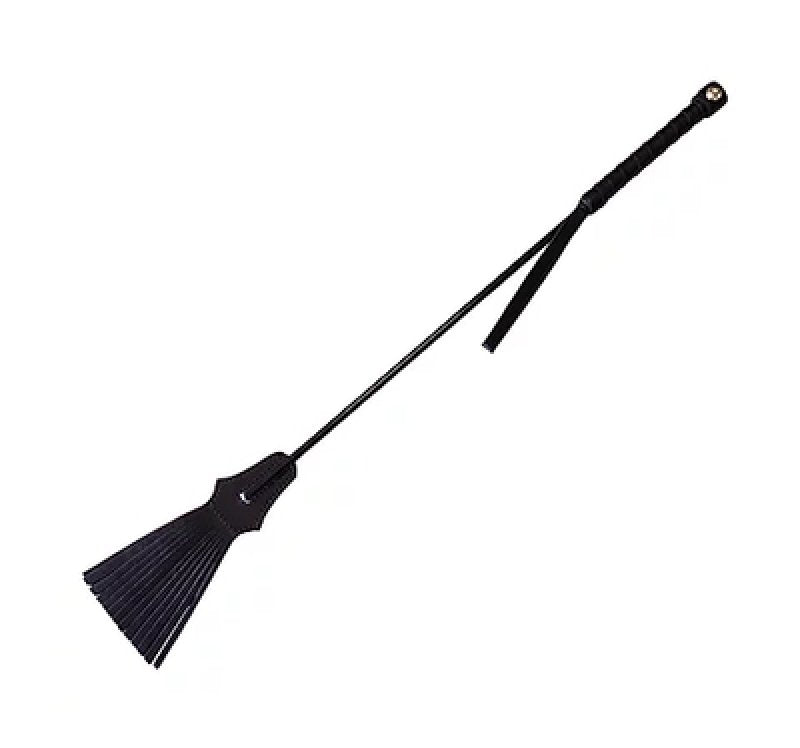 ROUGE Leather Tasselled Riding Crop - Red
