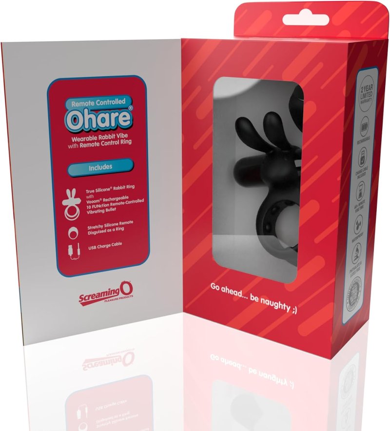 Screaming O Remote Controlled Ohare Vibrating Ring - Black
