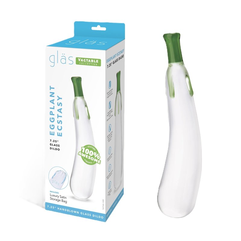 Glas Eggplant Ecstasy 7.25" Dildo - Just for you desires