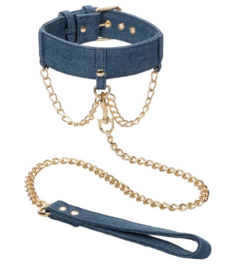Ride 'Em Premium Denim Collection Collar With Leash****