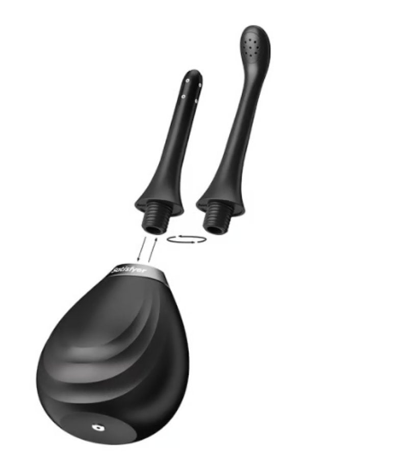 Satisfyer Clean & Play 2-in-1 - Black Unisex Douche with 2 Nozzles