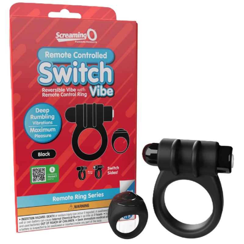 Screaming O Remote Controlled Switch Vibrating Ring - Black - Just for you desires