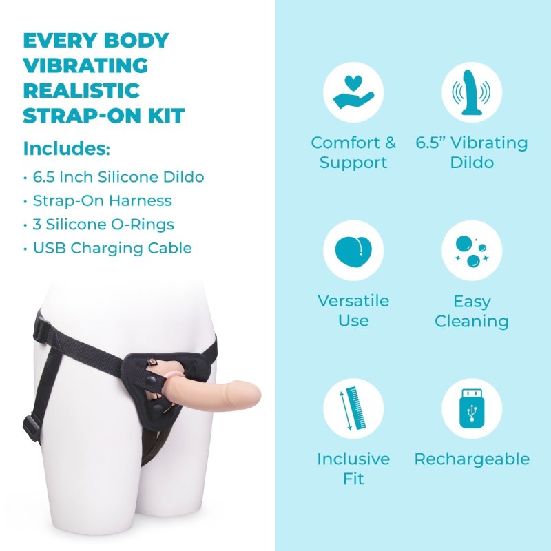 b-Vibe Everybody Vibrating Realistic Strap-On Kit