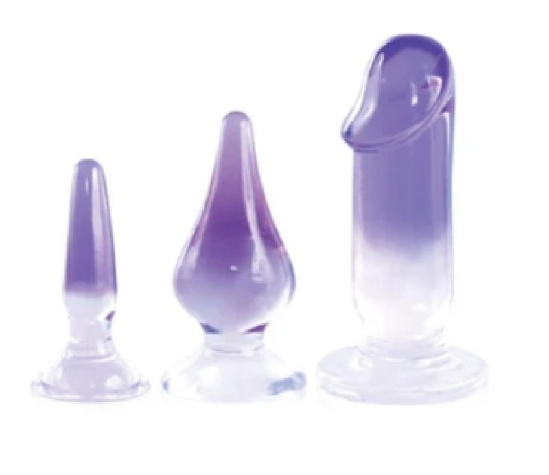 GLITZY TRAINER 3 IN 1 DONG MIXED SET - PURPLE - Just for you desires