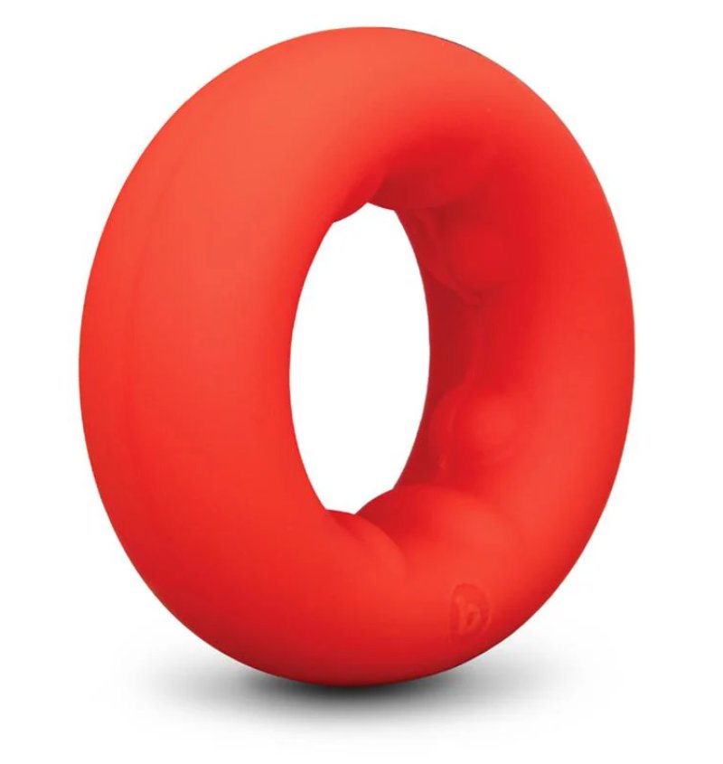 b-Vibe Flex Ring Grip - Ultra Soft Silicone Cock Ring - Red