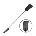 Rouge Leather Foot Riding Crop Black