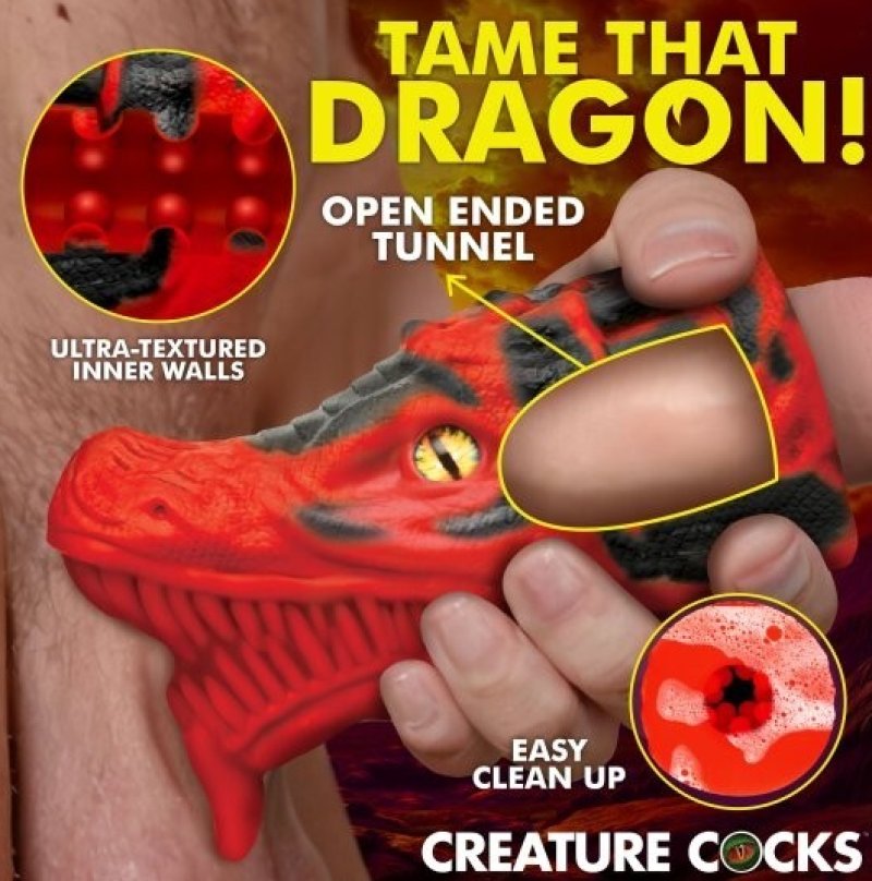 Creature Cocks Dragon Tamer Silicone Stroker - Red